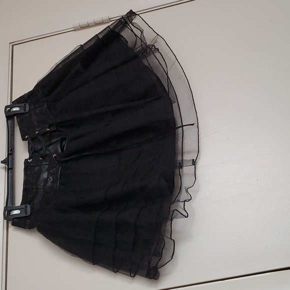 Hot Topic's Black Faux Leather & Lace Tutu - Picture 2 of 14